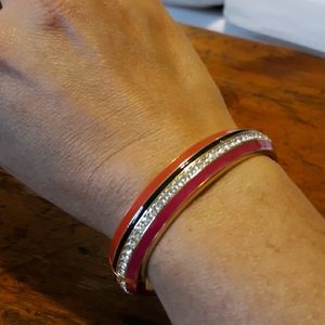 Enamel and stone hinged cuff